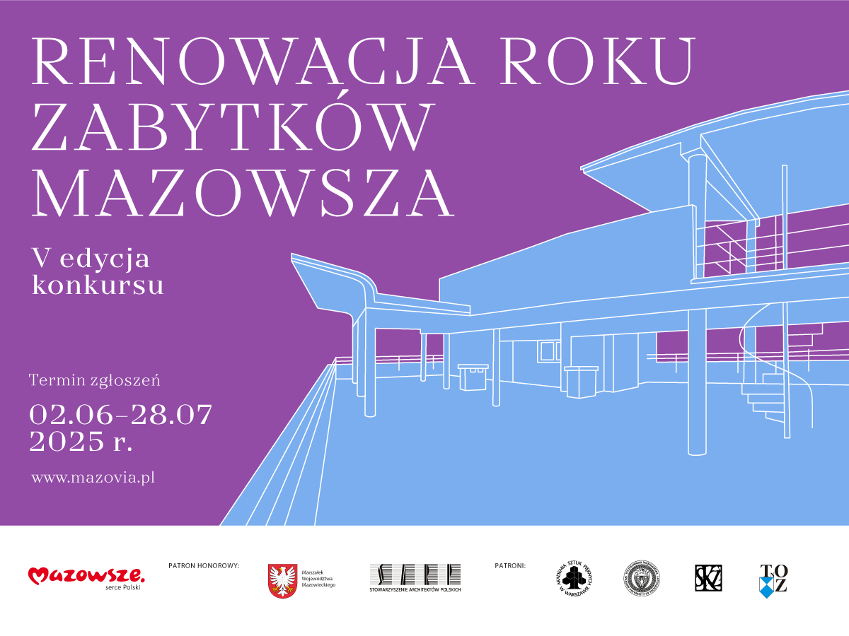 grafika informująca o V edycji konkursu ,,Renowacja Roku Zabytków Mazowsza''