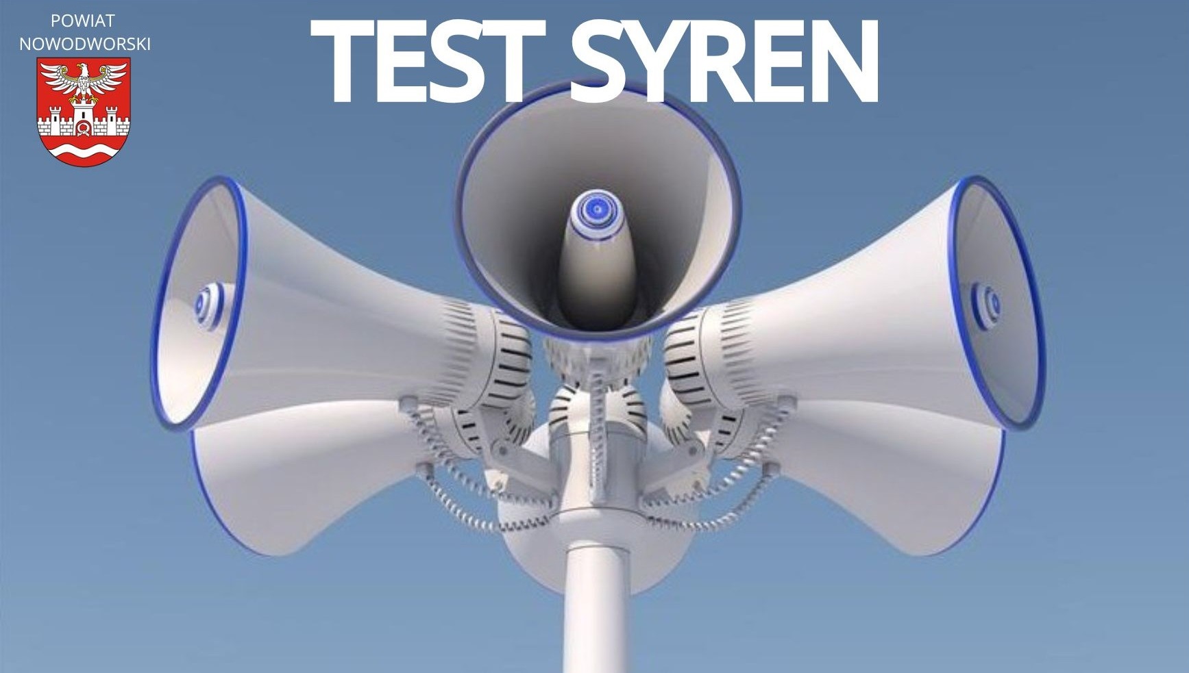 syrena alarmowa, na górze grafiki napis- test syren