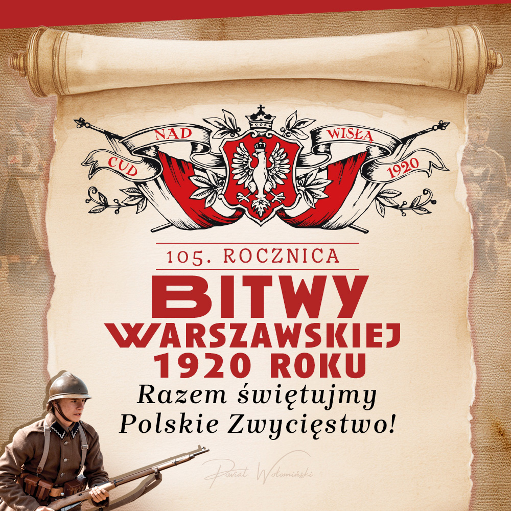 grafika dotycząca 105 rocznicy bitwy warszawskiej