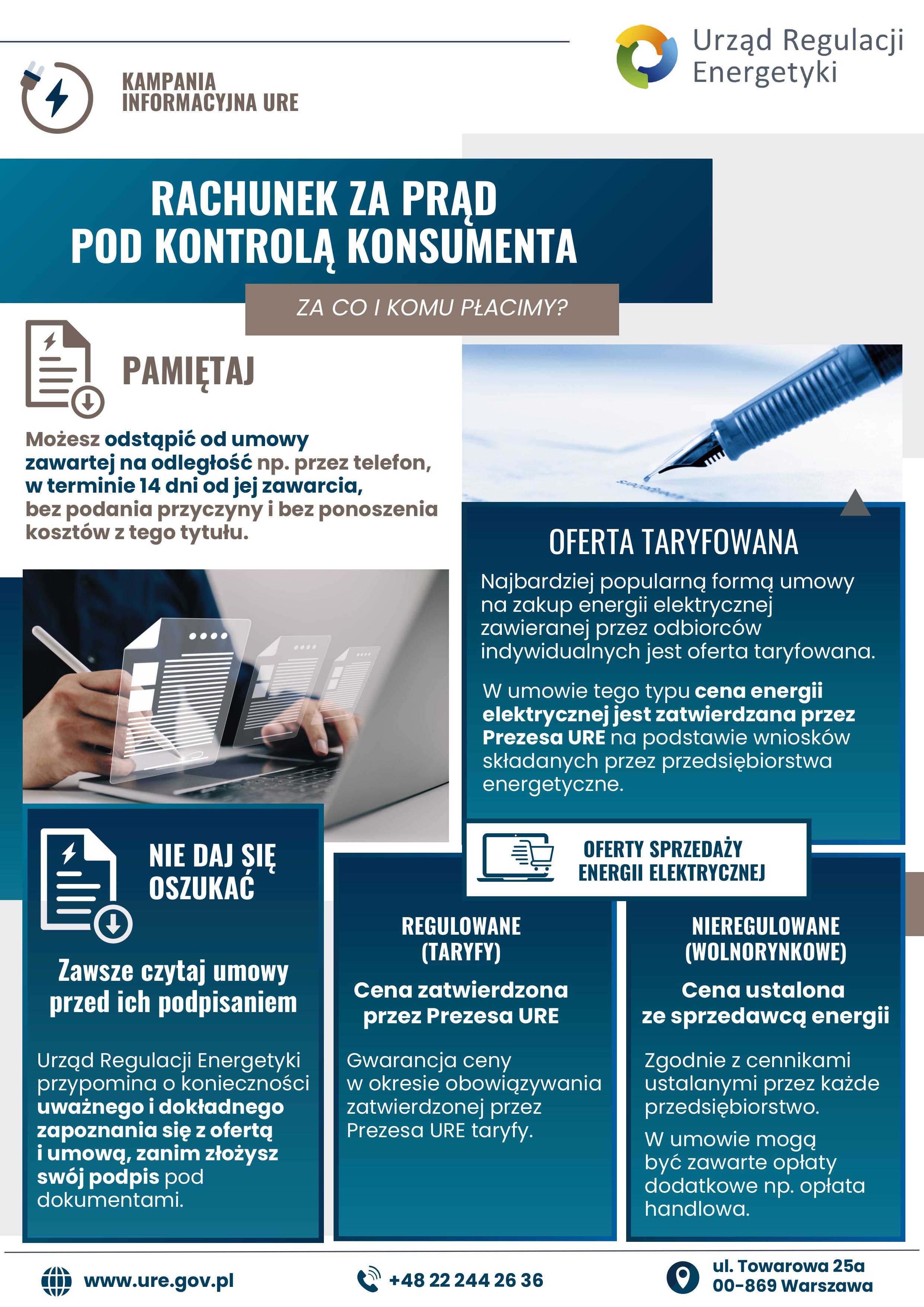 ulotka dotycząca kampanii informacyjnej o energii elektrycznej