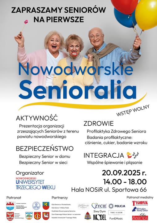 Plakat promujący wydarzenie I Nowodworskie Senioralia