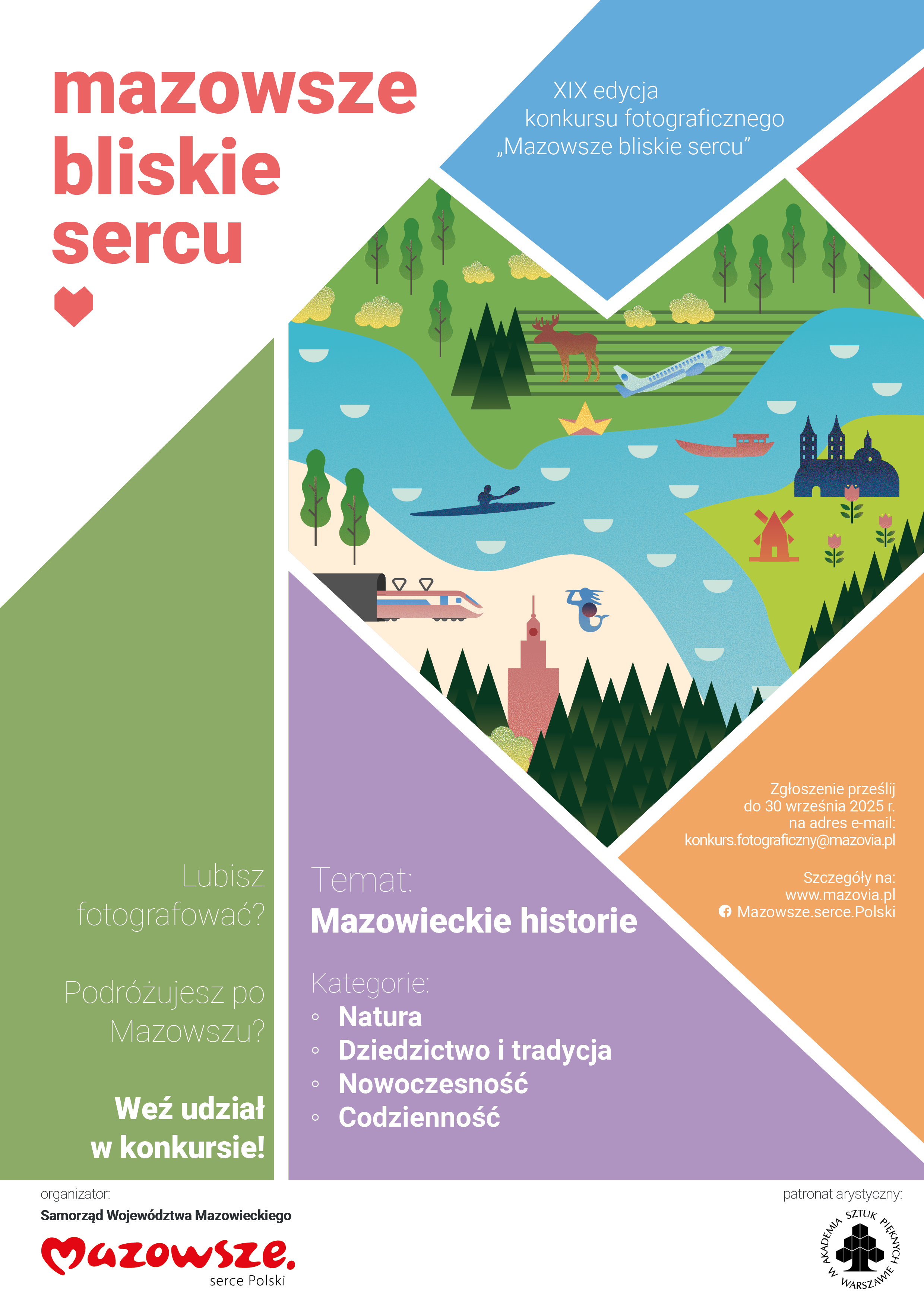 plakat informujący o konkursie fotograficznym „Mazowsze bliskie sercu”