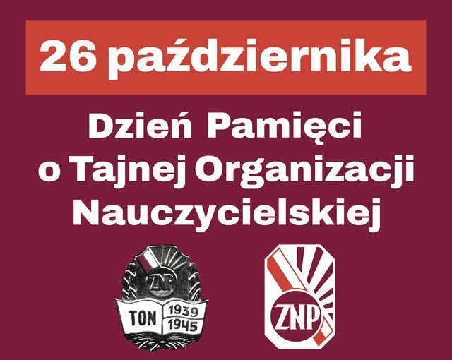 grafika informująca o Dniu Pamięci o Tajnej Organizacji Nauczycielskiej