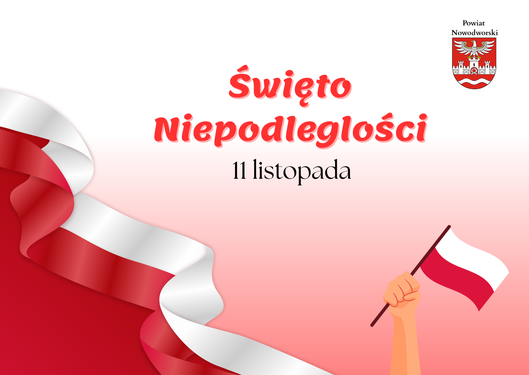 flaga polski, napis 11 listopada Święto Niepodległości
