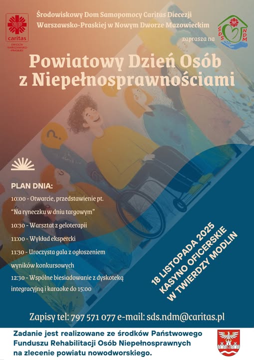 plakat informujący o powiatowym dniu osób z niepełnosprawnościami