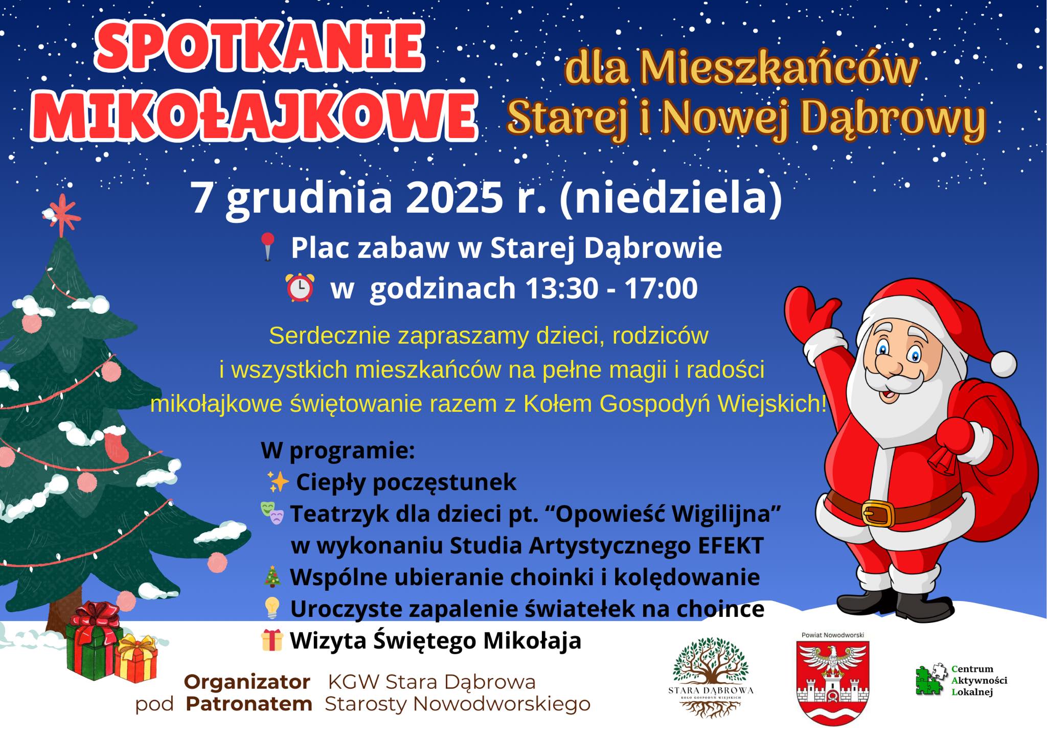 plakat promujący wydarzenie - Spotkanie Mikołajkowe