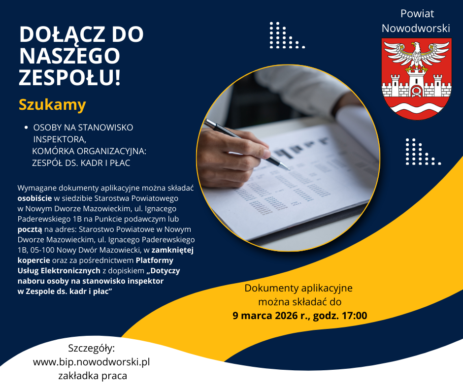 OGŁOSZENIE O NABORZE NA WOLNE STANOWISKO URZĘDNICZE