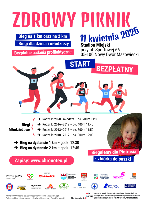 plakat promujący wydarzenie - zdrowy piknik