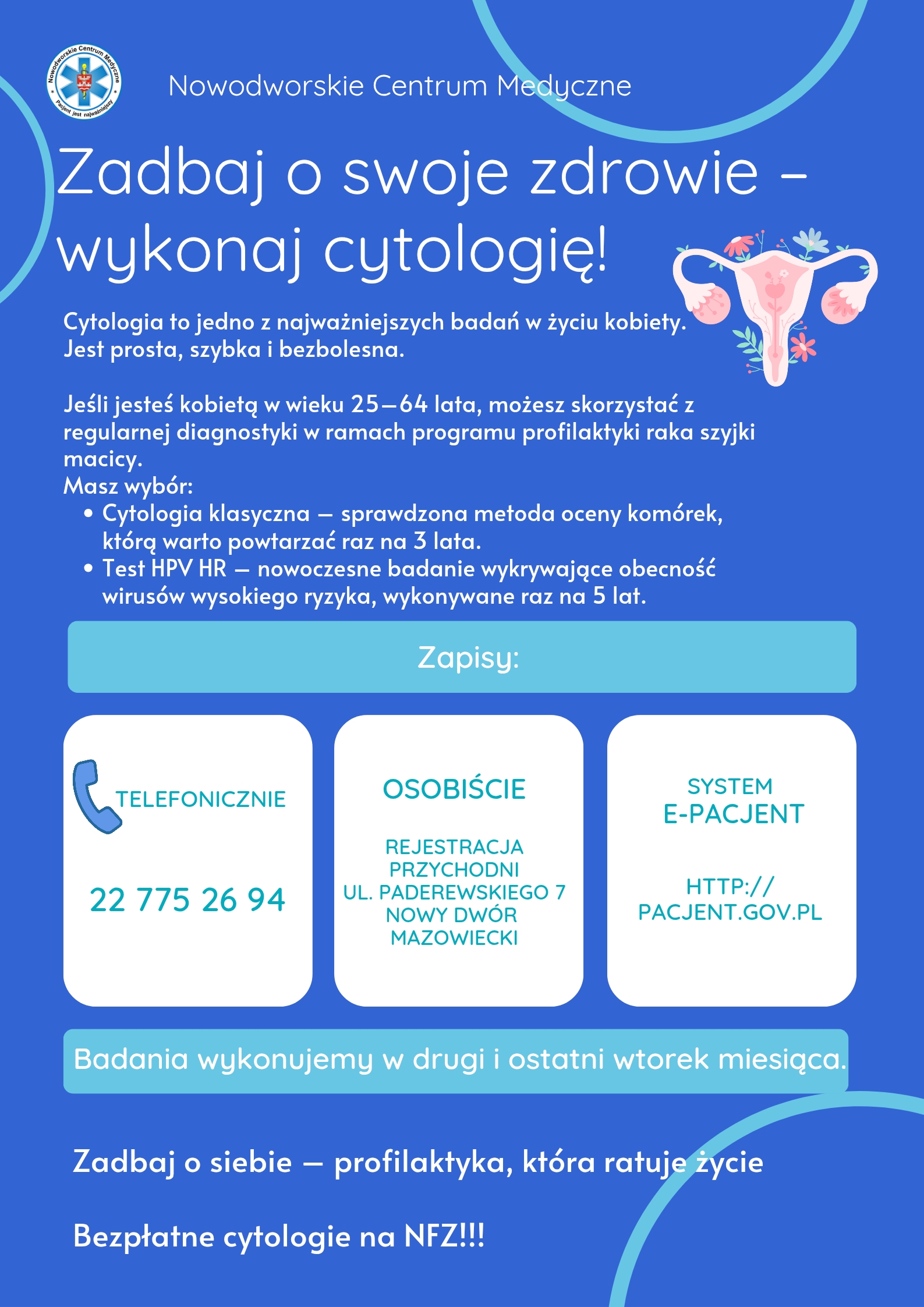 CYTOLOGICZNY KWIECIEŃ - zadbaj o swoje zdrowie!