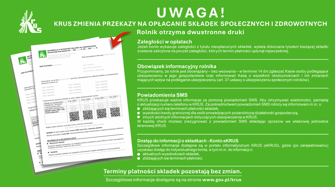 ulotka informacyjna KRUS