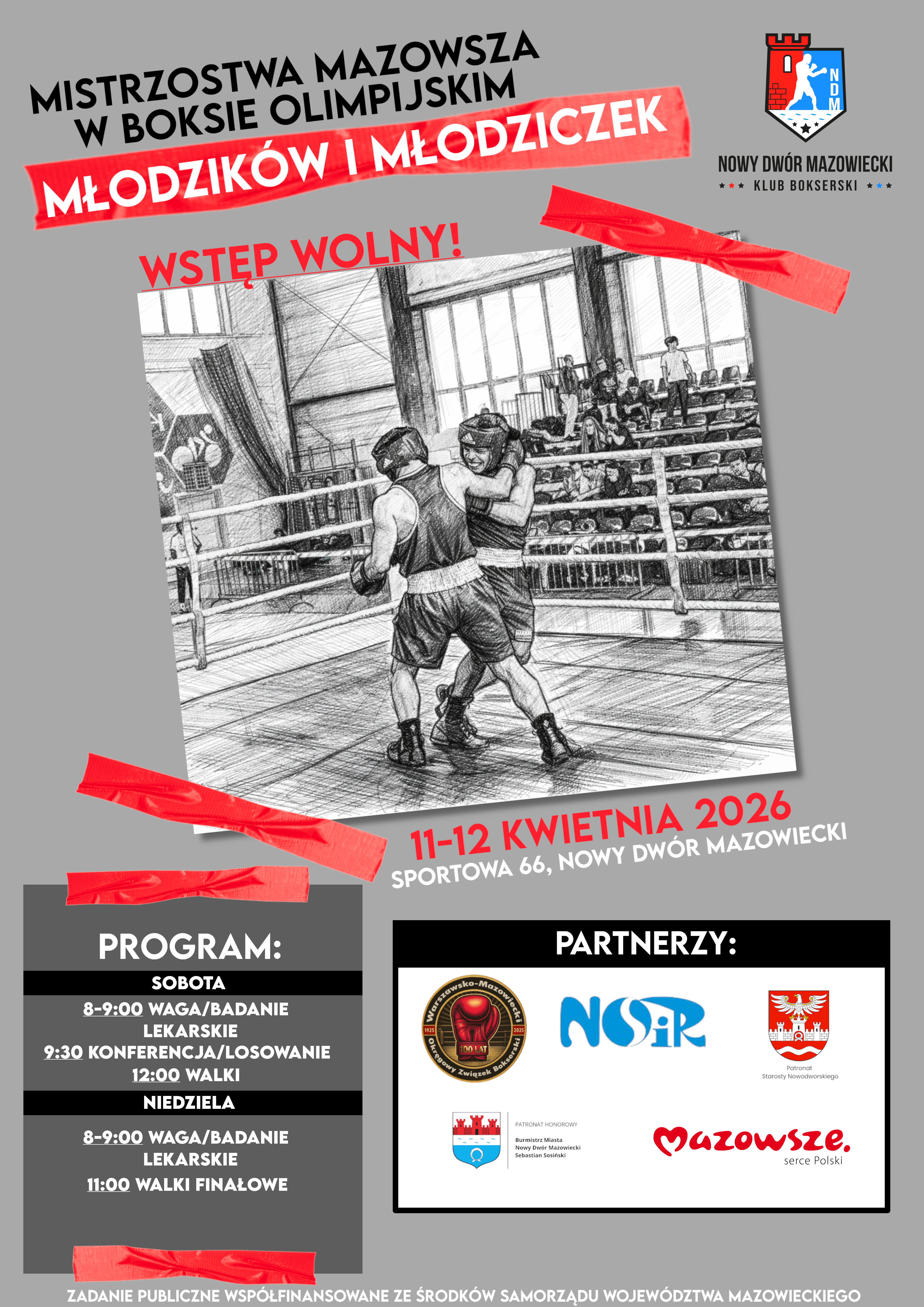 plakat promujący wydarzenie- Mistrzostwa Mazowsza w Boksie Olimpijskim